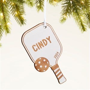 Pickleball Paddle Personalized Wood Ornament- Whitewash - 49052-W