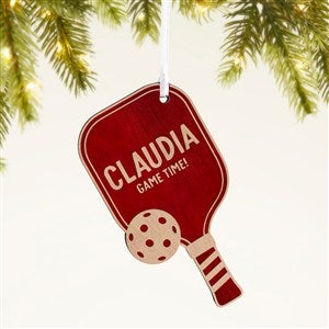 Pickleball Paddle Personalized Wood Ornament- Red Maple - 49052-R