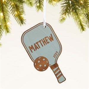 Pickleball Paddle Personalized Wood Ornament- Blue Stain - 49052-B