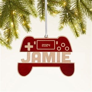 Gamer Personalized Wood Ornament- Red Maple - 49053-R