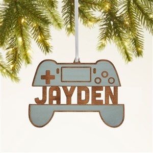 Gamer Personalized Wood Ornament- Blue Stain - 49053-B