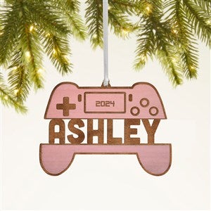 Gamer Personalized Wood Ornament- Pink Stain - 49053-P