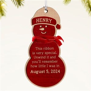 Little Ones Measurements Personalized Wood Ornament- Red Maple - 49063-R