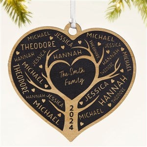 Family Tree Personalized Wood Ornament- Black - 49070-BLK