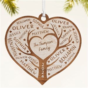 Family Tree of Love Personalized Wood Ornament- Whitewash - 49070-W