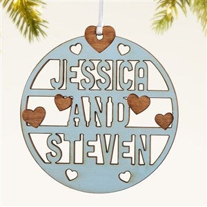 Forever Yours Personalized Wood Ornament- Blue Stain - 49071-B