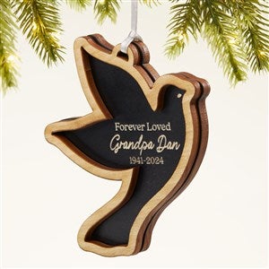 Memorial Dove Personalized 2 Piece Wood Ornament- Black - 49073-BLK