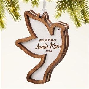 Memorial Dove Personalized 2 Piece Wood Ornament- Whitewash - 49073-W