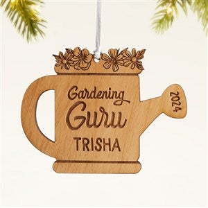 Garden Watering Can Personalized Wood Ornament- Natural - 49076-N