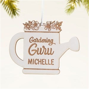 Garden Watering Can Personalized Wood Ornament- Whitewash - 49076-W