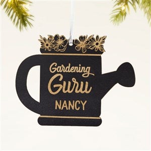 Garden Watering Can Personalized Wood Ornament- Black - 49076-BLK