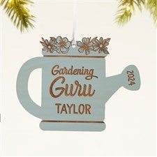 Garden Watering Can Personalized Wood Ornament- Blue Stain - 49076-B