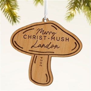 Merry Christ-Mush Personalized Mushroom Wood Ornament- Natural - 49078-N