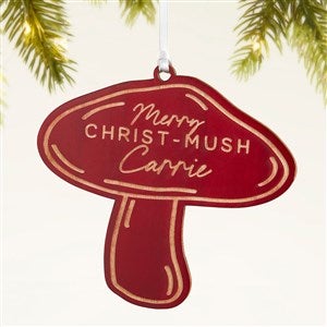 Merry Christ-Mush Personalized Mushroom Wood Ornament- Red Maple - 49078-R