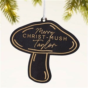 Merry Christ-Mush Personalized Mushroom Wood Ornament- Black - 49078-BLK