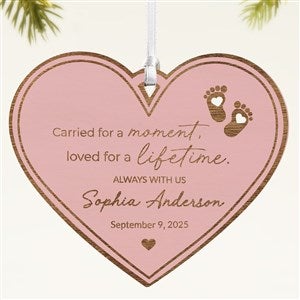 Baby Memorial Personalized Wood Ornament- Pink Stain - 49080-P