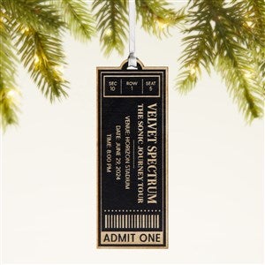 Favorite Concert Ticket Personalized Wood Ornament- Black - 49081-BLK