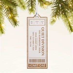 Favorite Concert Ticket Personalized Wood Ornament- Whitewash - 49081-W