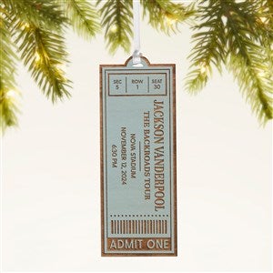 Favorite Concert Ticket Personalized Wood Ornament- Blue Stain - 49081-B