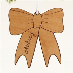 Baby Bow Personalized Wood Ornament- Natural - 49082-N