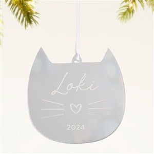 Cat Personalized Acrylic Ornament- Silver - 49084-S