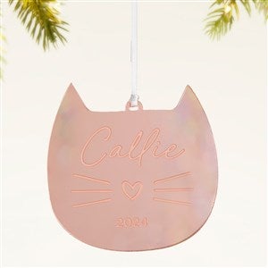 Cat Personalized Acrylic Ornament- Rose Gold - 49084-RG