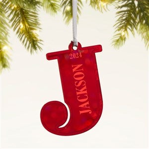 Initial and Name Personalized Acrylic Ornament- Red - 49086-R