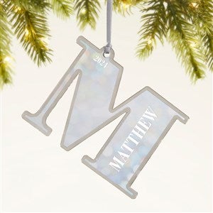 Initial and Name Personalized Acrylic Ornament- Silver - 49086-S