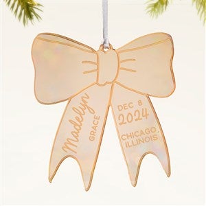 Baby Bow Personalized Acrylic Ornament- Gold - 49088-G