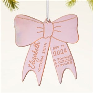 Baby Bow Personalized Acrylic Ornament- Rose Gold - 49088-RG