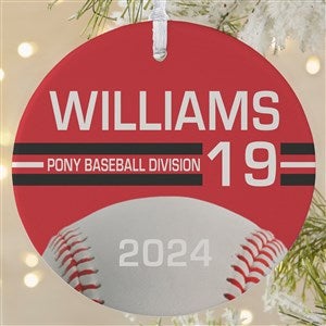 Baseball Personalized Ornament-3.75quot; Matte - 1 Sided - 49091-1L