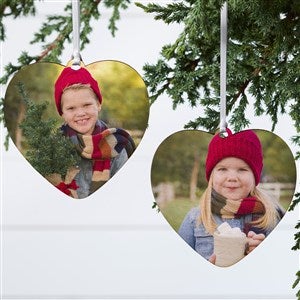 Picture Perfect Personalized Heart Ornament- 4 Wood - 2 Sided - 49126-2W