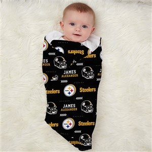 NFL Pittsburgh Steelers Personalized Baby Receiving Blanket - 49127-B