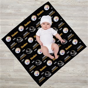 Pittsburgh Steelers Personalized NFL Baby Receiving Blanket