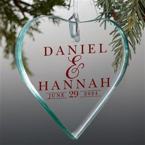 Moody Chic Personalized Heart Premium Glass Ornament - 49157-P