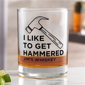 I Like To Get Hammered Personalized Whiskey Glasses - 49194