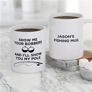 Show Me Your Bobbers Personalized Fishing Coffee Mug - White - 49204-S