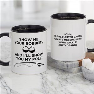 Show Me Your Bobbers Personalized Fishing Coffee Mug - Black - 49204-B