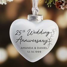 Cherished Years  Personalized Deluxe Heart Ornament - 49235