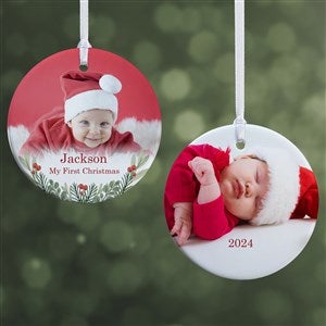 First Noel Personalized Baby Photo Ornament- 2.85quot; Glossy - 2 Sided - 49236-2S