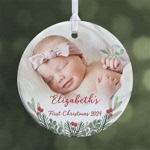 First Noel Personalized Baby Photo Ornament- 2.85quot; Glossy - 1 Sided - 49236-1S