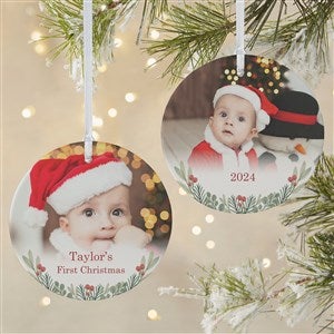 First Noel Personalized Baby Photo Ornament- 3.75quot; Matte - 2 Sided - 49236-2L