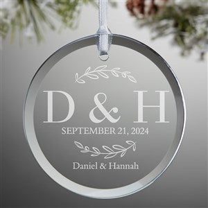 Their Initials Personalized Glass Ornament - 49237