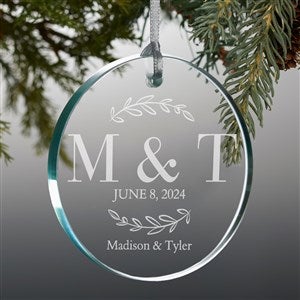 Their Initials Personalized Glass Ornament - 49237-P