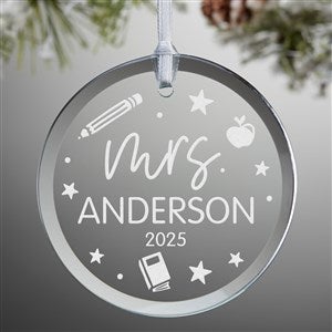 Favorite Teacher Personalized Glass Christmas Ornament  - 49249