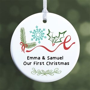 Frosted Love Personalized Ornament-2.85quot; Glossy - 1 Sided - 49258-1S