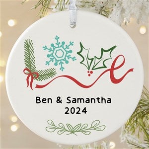 Frosted Love Personalized Ornament-3.75quot; Matte - 1 Sided - 49258-1L