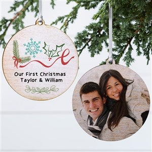 Frosted Love Personalized Ornament-3.75quot; Wood - 2 Sided - 49258-2W