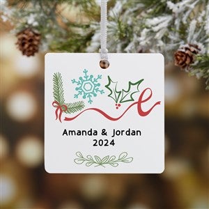 Frosted Love Personalized Ornament-2.75quot; Metal - 1 Sided - 49258-1M