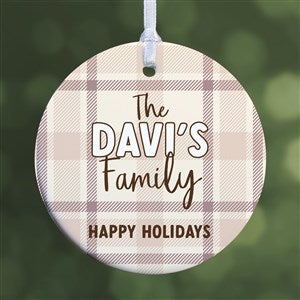 Festive Plaid Personalized Ornament-2.85quot; Glossy - 1 Sided - 49259-1S